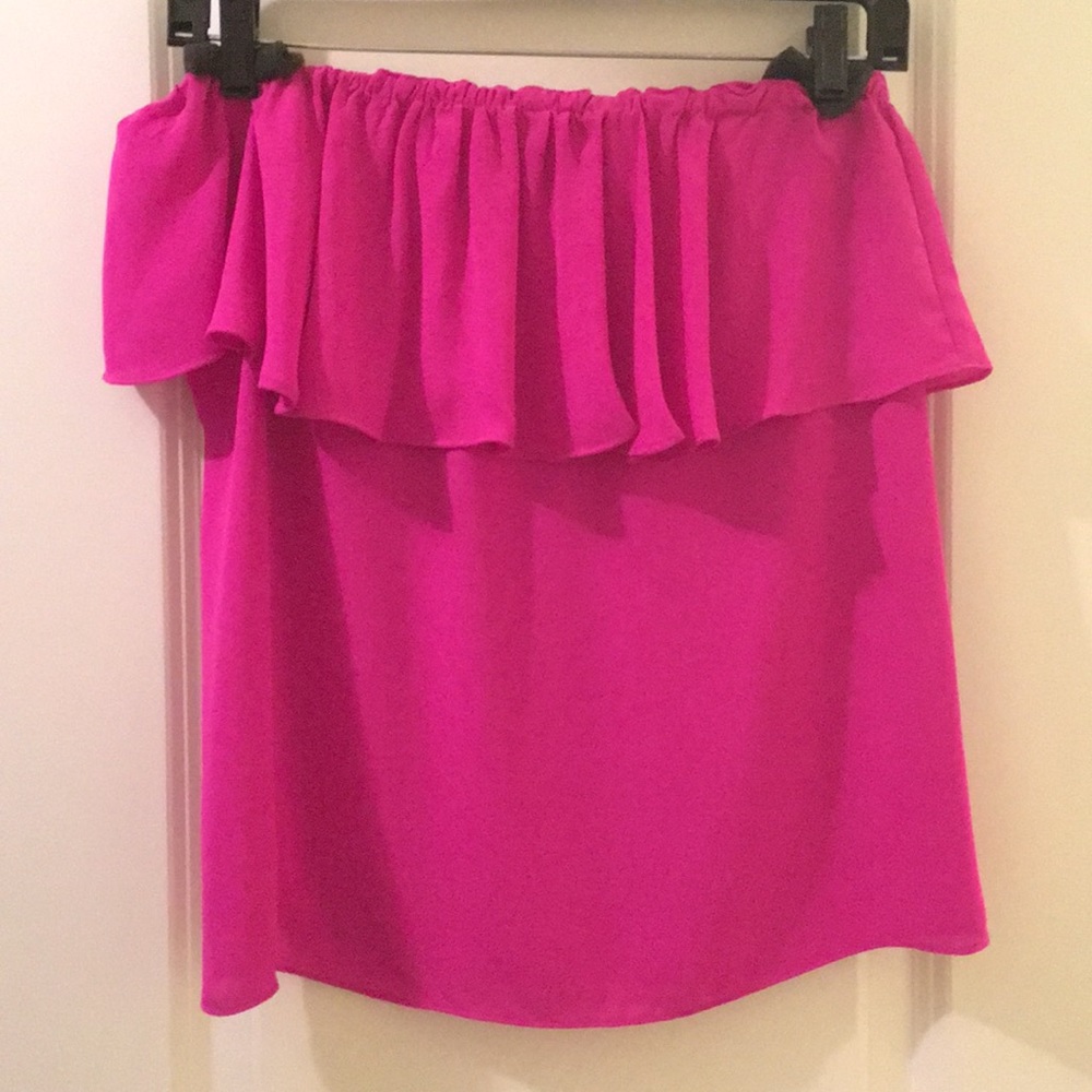 Strapless ruffle top